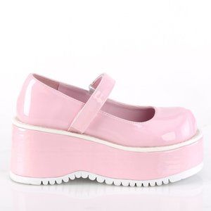 Festival Platform Hologram Patent Leather Mary Jane Shoes